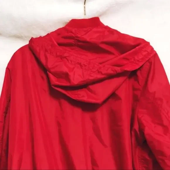 Coach Bright Red Nylon Hooded Jacket